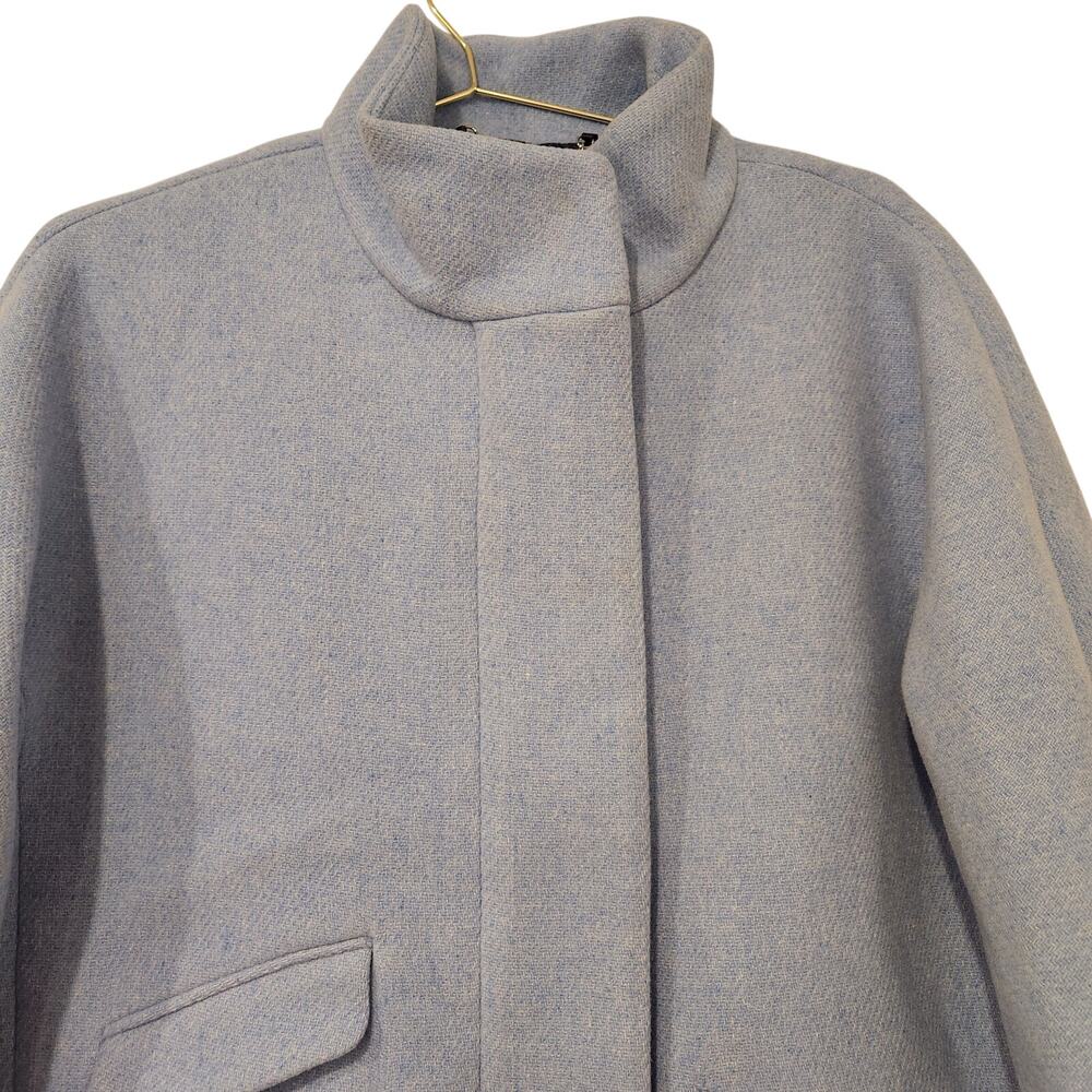 J.Crew Cocoon Italian stadium light blue wool coat size 14 - Picture 7 of 12